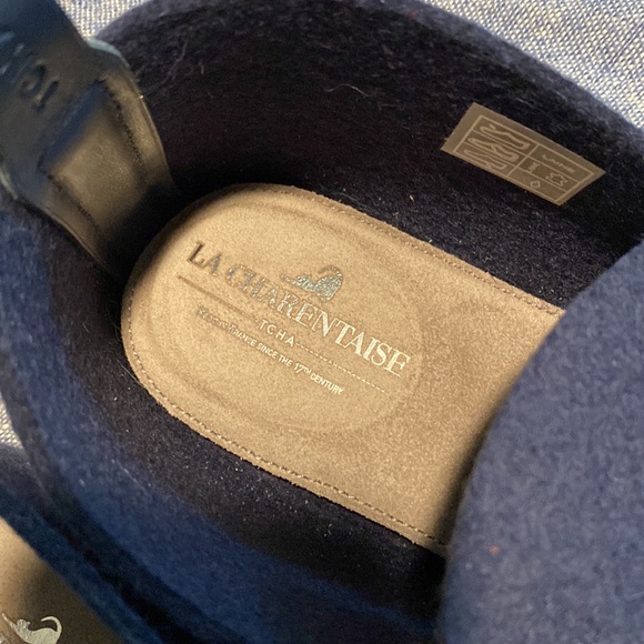 Serena & Lily French Felt Slippers Size 8.5-EU-40 Navy NWT-in box - Picture 6 of 11